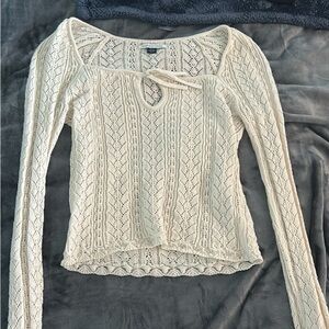 American Eagle Ivory Knit Top